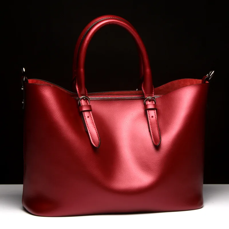 Fashion Luxury Woman Genuine font b Leather b font font b Handbag b font Large Cowhide