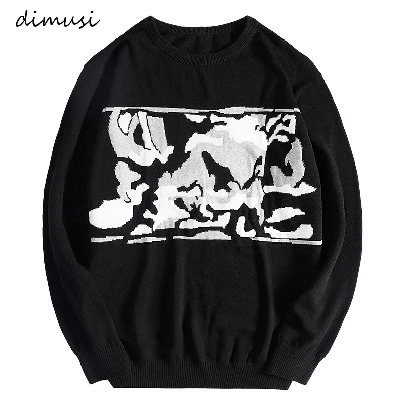 DIMUSI Spring Autumn Mens Sweater Men's O Neck Casual