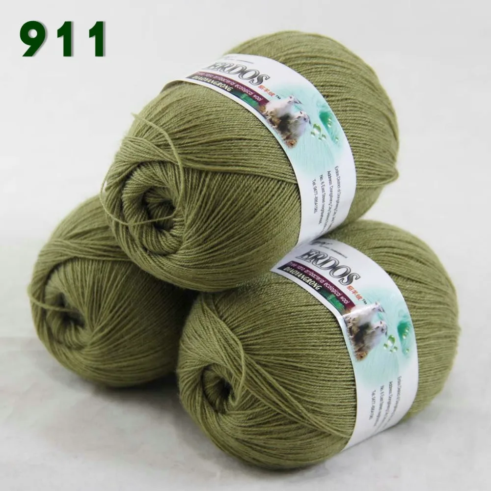 Vente 1 ballx 50g dentelle crochet acrylique laine cachemire main tricot fil vert mousse 