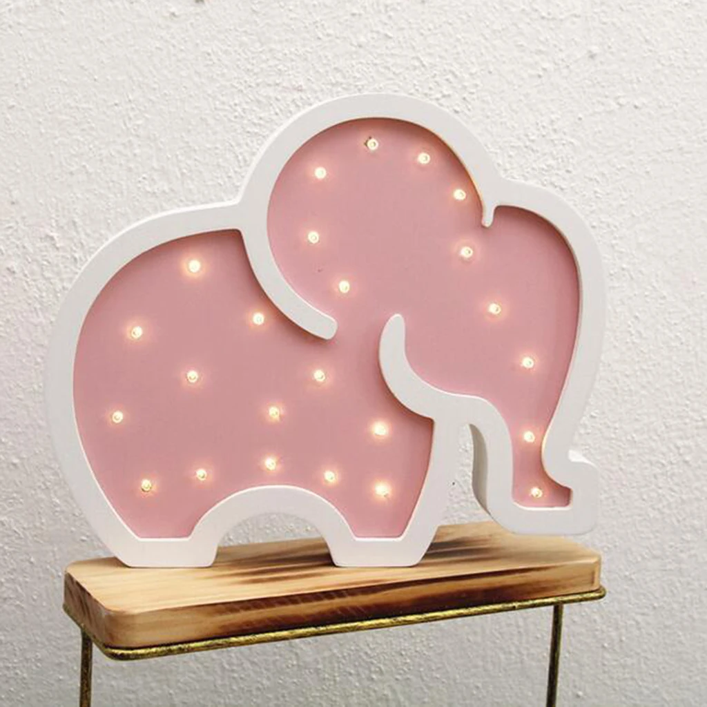 Decorative LED Elephant Night Lights Lamps Marquee Signs Letters for Baby Nursery Decorations Gifts for Children
