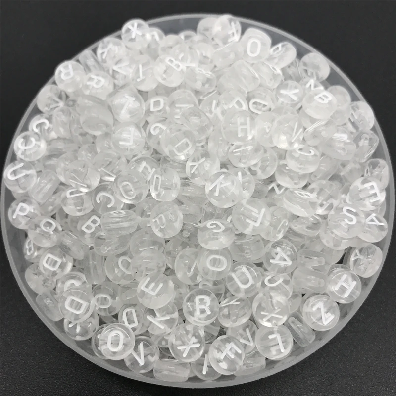 100pcs 7mm Letter Beads Pink Mix Oval Shape 26 Alphabet Charms DIY Beads For Bracelet Necklace Jewelry Making