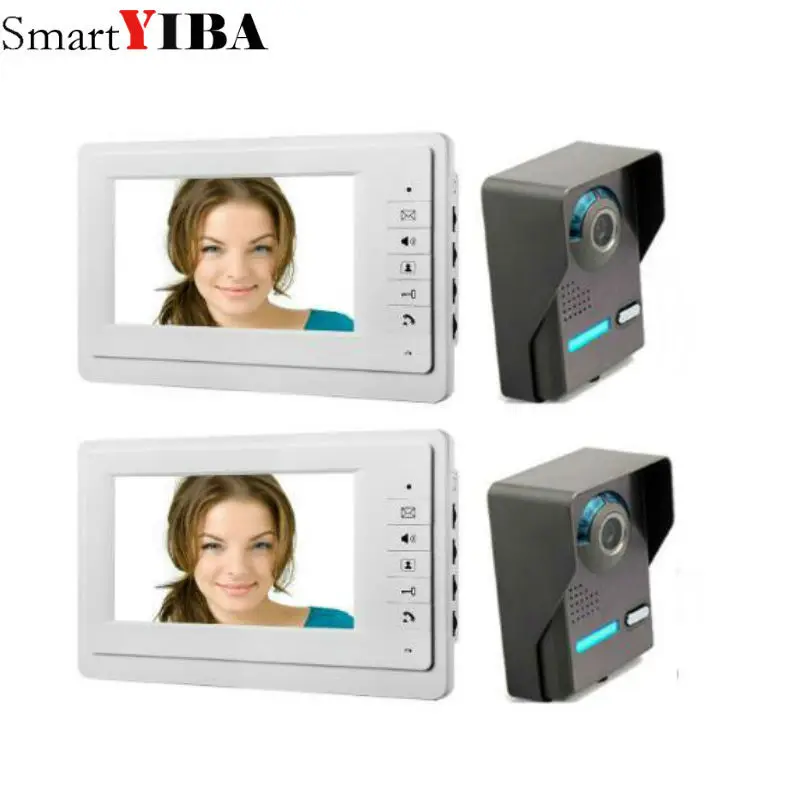 SmartYIBA 7\ Audio Intercom TFT LCD Wired Video Door Phone Visual Home Video Intercom Outdoor Door bell doorbell