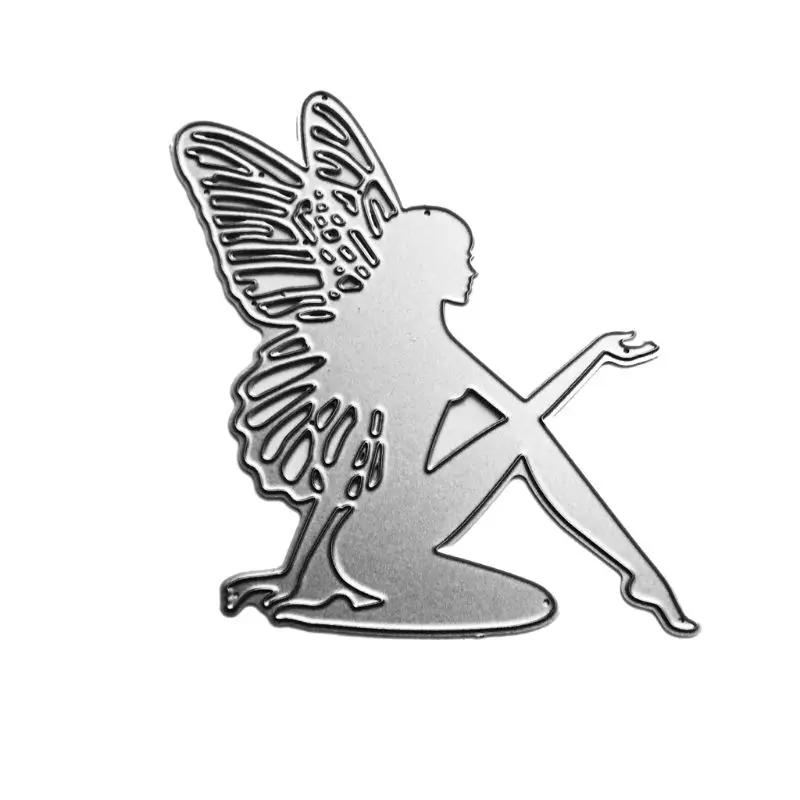 Фея/Elf/Ангел Металла прорезной трафарет для окраски DIY Скрапбукинг фото украшение для альбома тиснение печать бумажные карточки Декор - Цвет: Butterfly Angel