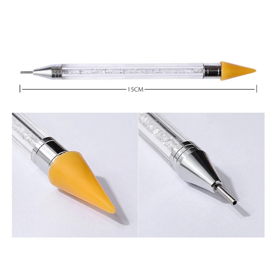 

by dhl or ems 200pcs Dual-ended Nail Dotting Pen Crystal Beads Handle Rhinestone Studs Picker Wax Pencil Nail Art Tool beauty