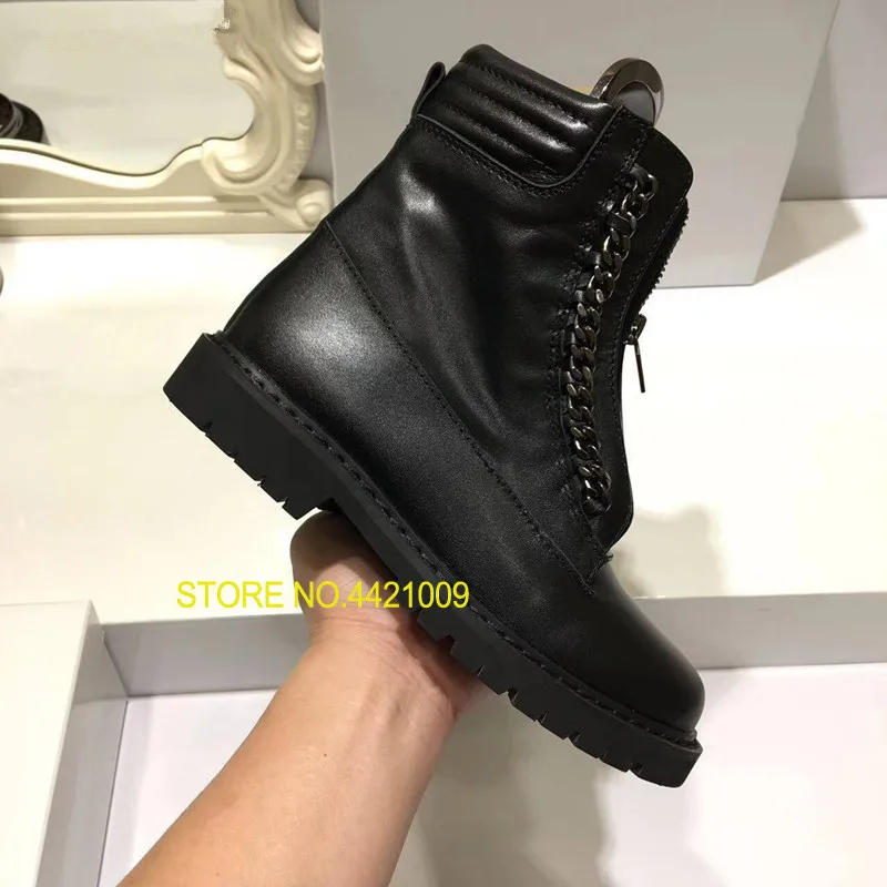 

Woman Gladiator Ankle Boots Shoes Black Nude Female Autumn Martin Boots Genuine Leather Fashion Motorcycle Booties Sapatos