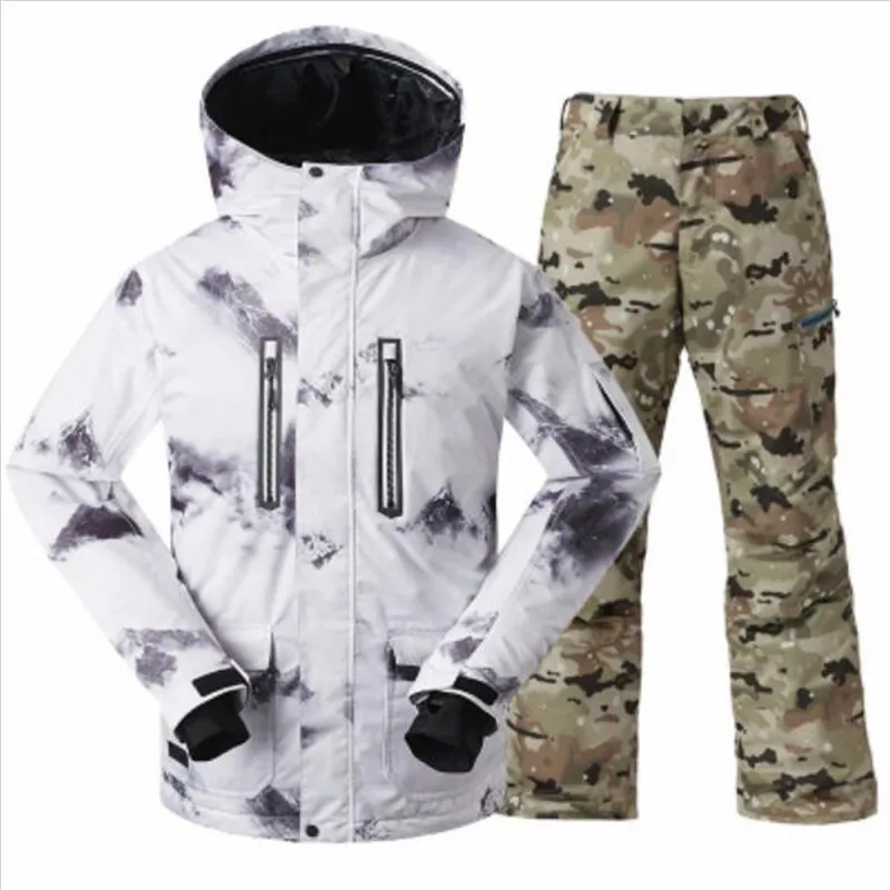 

GSOU SNOW Mountain Skiing Suit Men Winter Ski Suit Waterproof 10K Thermal Snowboarding Suits Ski Jacket Breathable Snow Suits