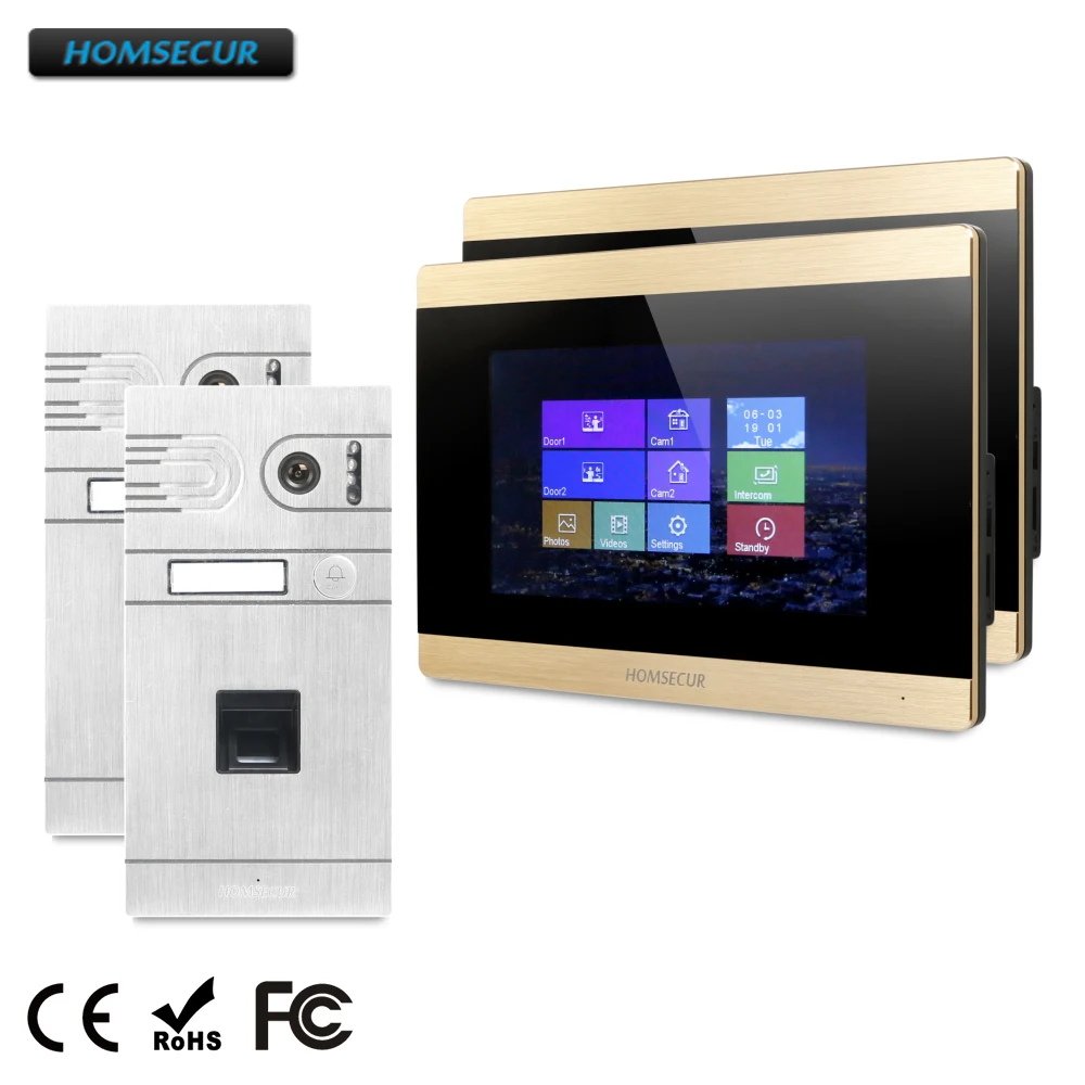 

HOMSECUR 7" Wired Hands-free Video&Audio Smart Doorbell with Voice Message BC061-S + BM715-G