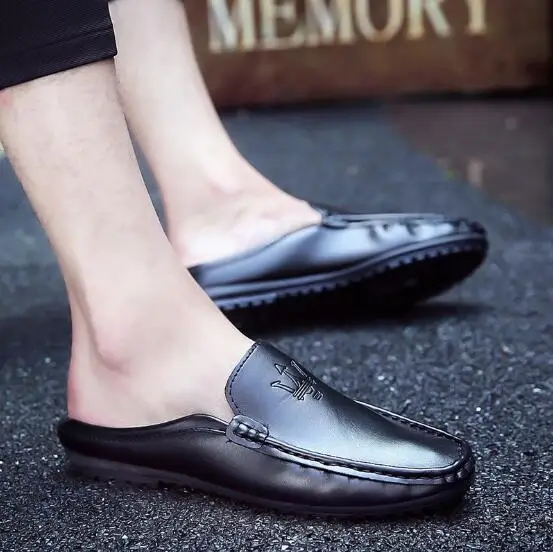 2019 New Style Shoes Men Flats Leather Driving Shoes Summer Style Soft No Heel Men Loafers Boat