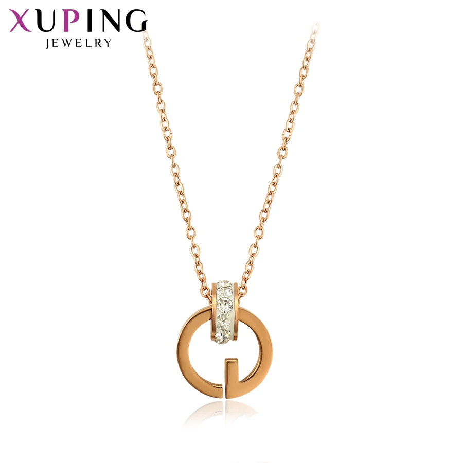 

Xuping Circles Necklaces for Woman Stainless Steel Jewelry Specially Design High Quality Gifts S176.1-00911