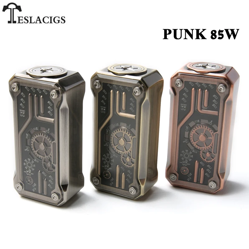 

Original Tesla Punk 85W Box Mod Vape Teslacigs Electronic Cigarette TC VW Punk Mod Support RDA RTA RDTA Tank Vaporizer