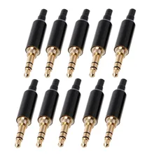 10 шт./1 комплект 3,5 мм штекер аудио разъем 3-полюсный золото наушники с покрытием разъем адаптера для DIY стерео гарнитура, наушники для ремонта
