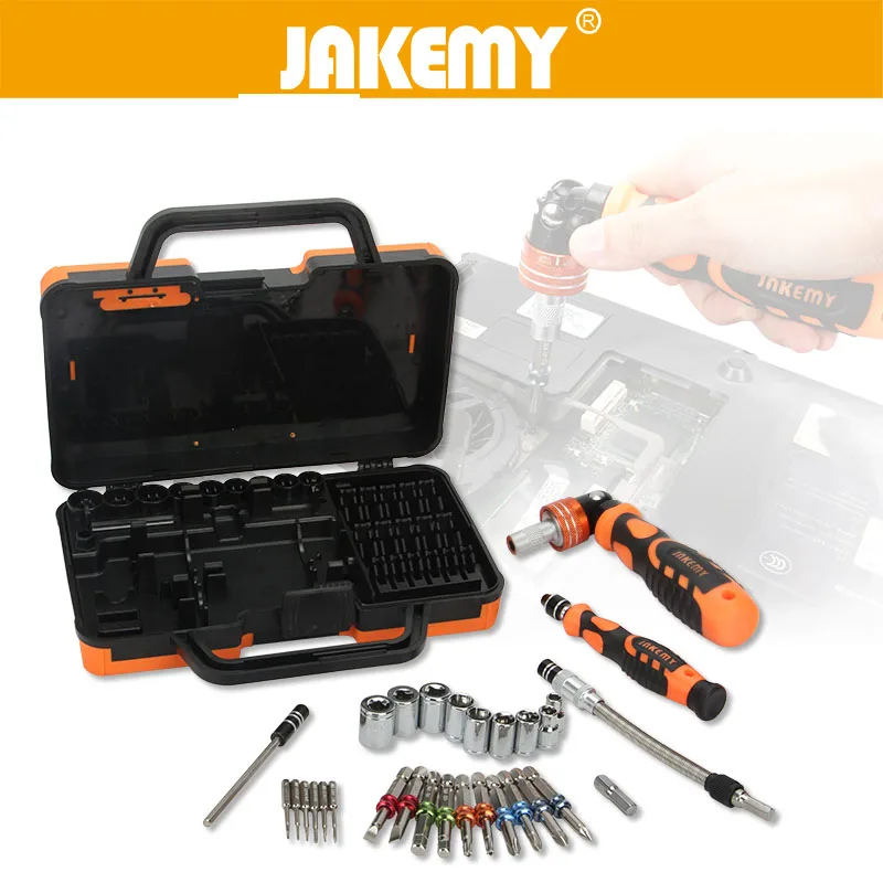 JAKMEY 31 in 1 Precision Screwdriver Socket Set Extend Bar Color Ring