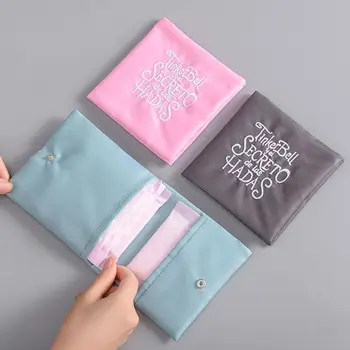 

2020 New Women Girl Embroidery Sanitary Napkins Pads Carrying Easy Bag Pouch Case Bag parts Waterproof Polyester S/M Size Bags