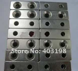 

Free Shipping! 5pcs/Pack Super Powerful Strong Rare Earth Block NdFeB Magnet Neodymium N35 Magnets F40*20*5mm 2 Rings