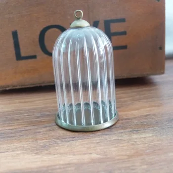 

50set/lot--20x30mm bell shape glass bottle wishing vial & tray & top cap for diy jewelry necklace accessories--style option