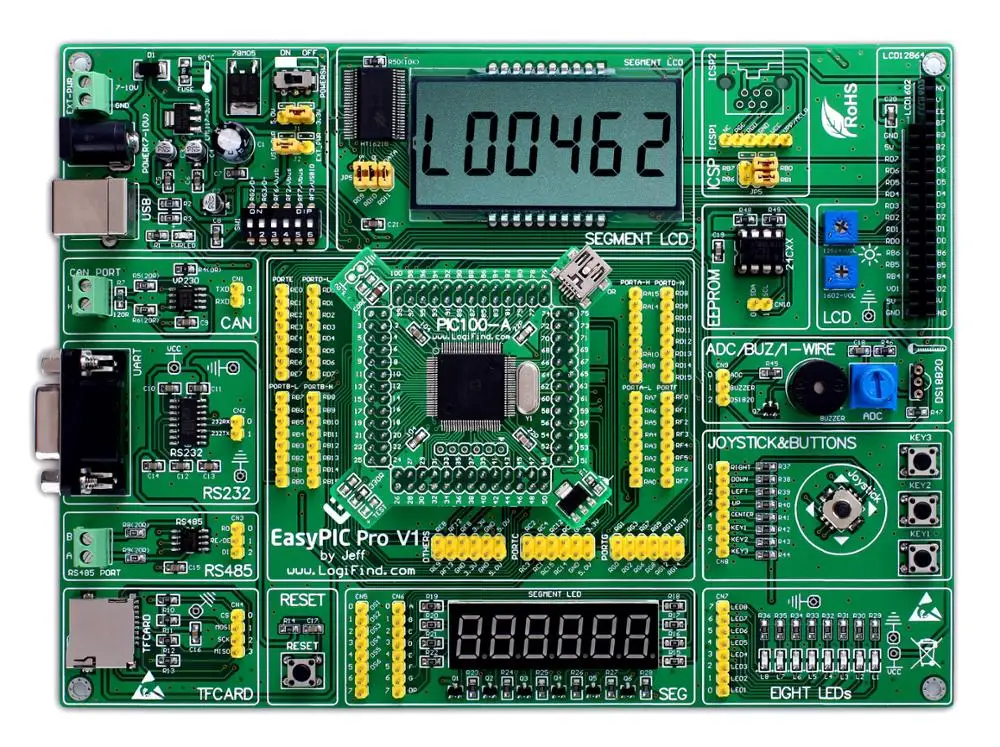 

easyPIC Pro Learning development board dsPIC PIC32 PIC24 with dsPIC33FJ128GP510