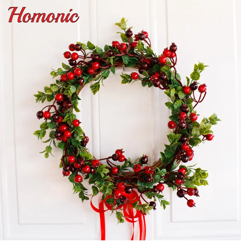 32cm Artificial wreaths artificial Plant vine berry wreath natural pine