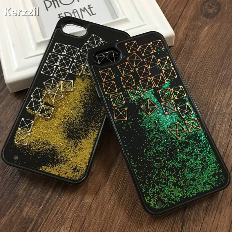 

Kerzzil Glitter Flowing Liquid Tetris Hard Case For iPhone7 Phone Cover For iPhone 6 6S Plus 7plus Stars Shining Back Cover Capa