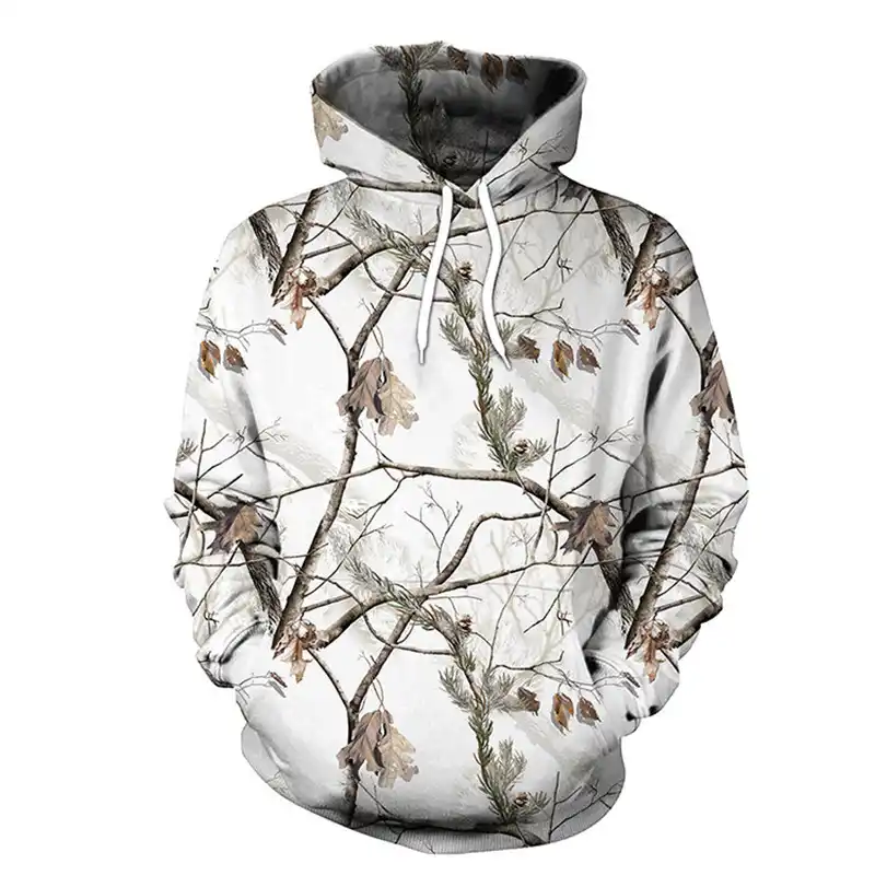 white hunting hoodie