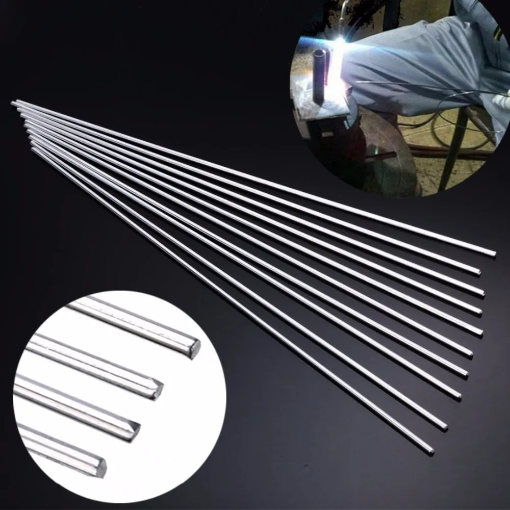 

10pcs Aluminum Magnesium Welding Rod Low Temperature Mental Welding Sticks Silver 3.2mm*33cm