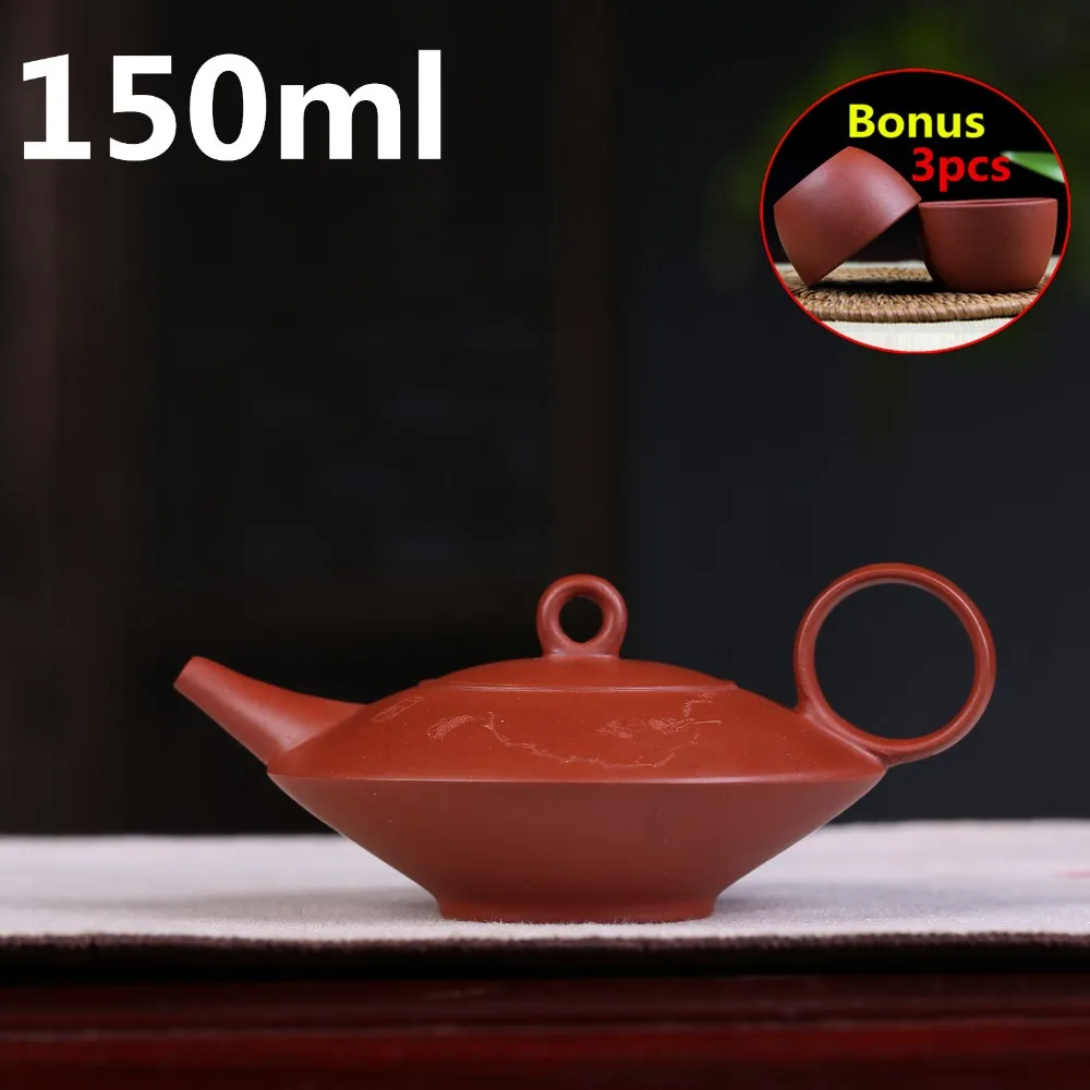 

Zisha Teapots Tea Pot Chinese Ceramic Teapots 150ml Yixing Purple Clay Tea Set Handmade Kung Fu Porcelain Kettle Bouns 3 Cups