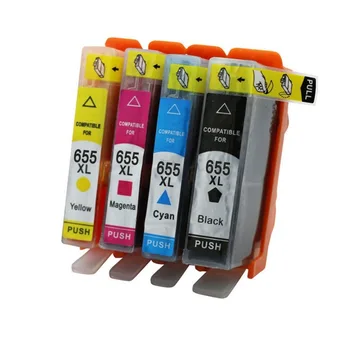 

free shipping 4 pcs INK CARTRIDGES for hp 655 for HP Deskjet 3525 4615 4625 5525 6525 PRINTER with chip with ink for Russian