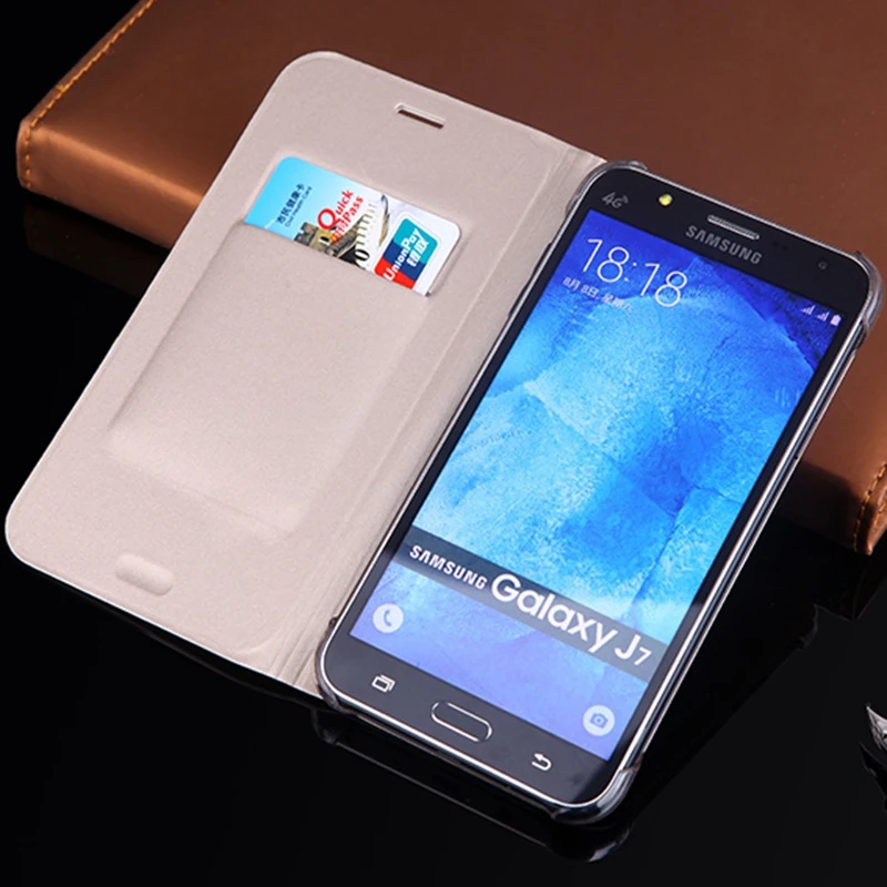 

Slim Wallet Leather Case Flip Back Cover Shell Card Holder Phone Mask For Samsung Galaxy J7 2015 J700 J700F J700H J700G J700M