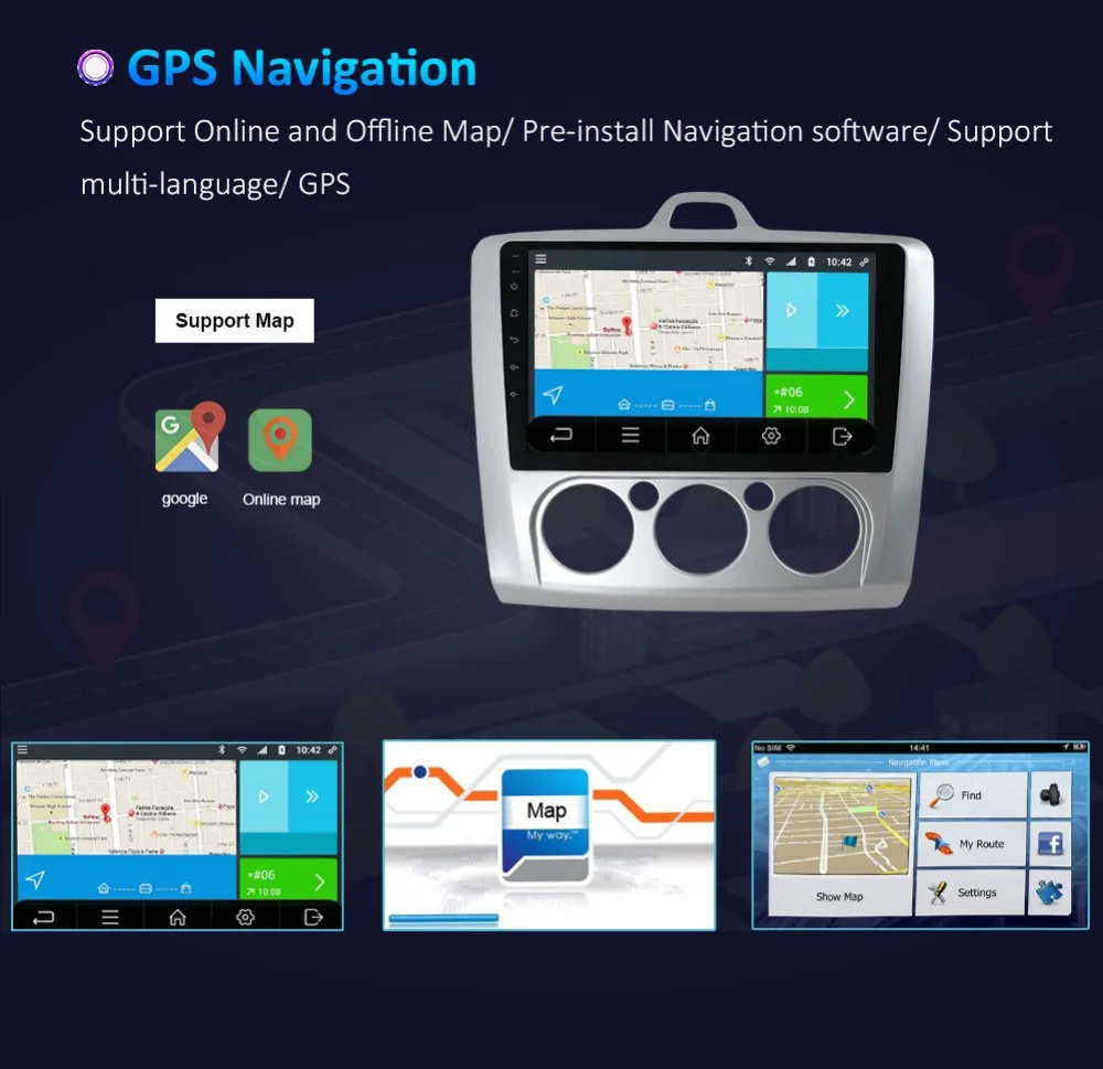 Sale Bosion 4/8 core 2 din For Ford Focus 2009 Android 8/9 Autoradio Car Multimedia Player GPS Navigation Head Unit with wifi BT USB 11