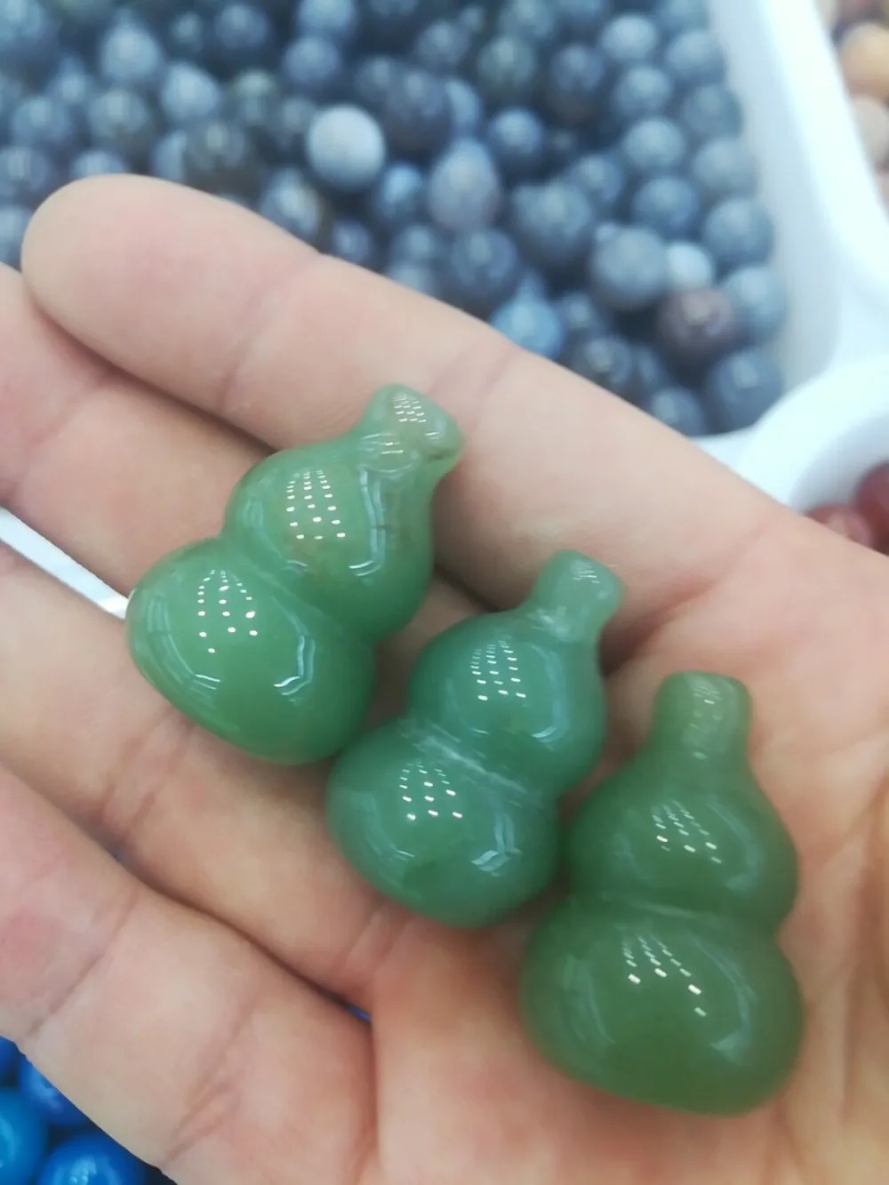 

3 шт. чистый натуральный кристалл donglin jade gourd halo healing