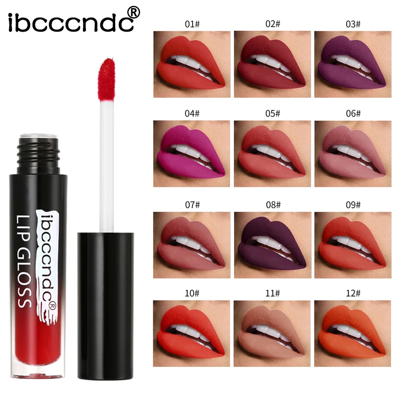 

12 colors Waterproof Lip Gloss Lip Tint Cosmetic Lipstick Lipgloss Pigment Sexy Lip Kit Velvet Matte Liquid Lipstick Nude Makeup