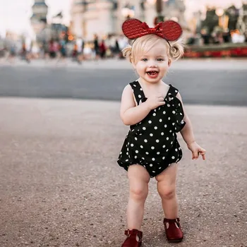 

2019 Hot Sale Infant Baby Girls Sleeveless Dot Print Bodysuit Casual Fashion Clothes Newborn Bodysuit Set Girl Roupa Infantil