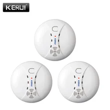 KERUI, 3 шт., 433 МГц, для домашней кухни, безопасность, беспроводной пожарный детектор дыма, датчик дыма, сигнализация для GSM, Wifi, сигнализация