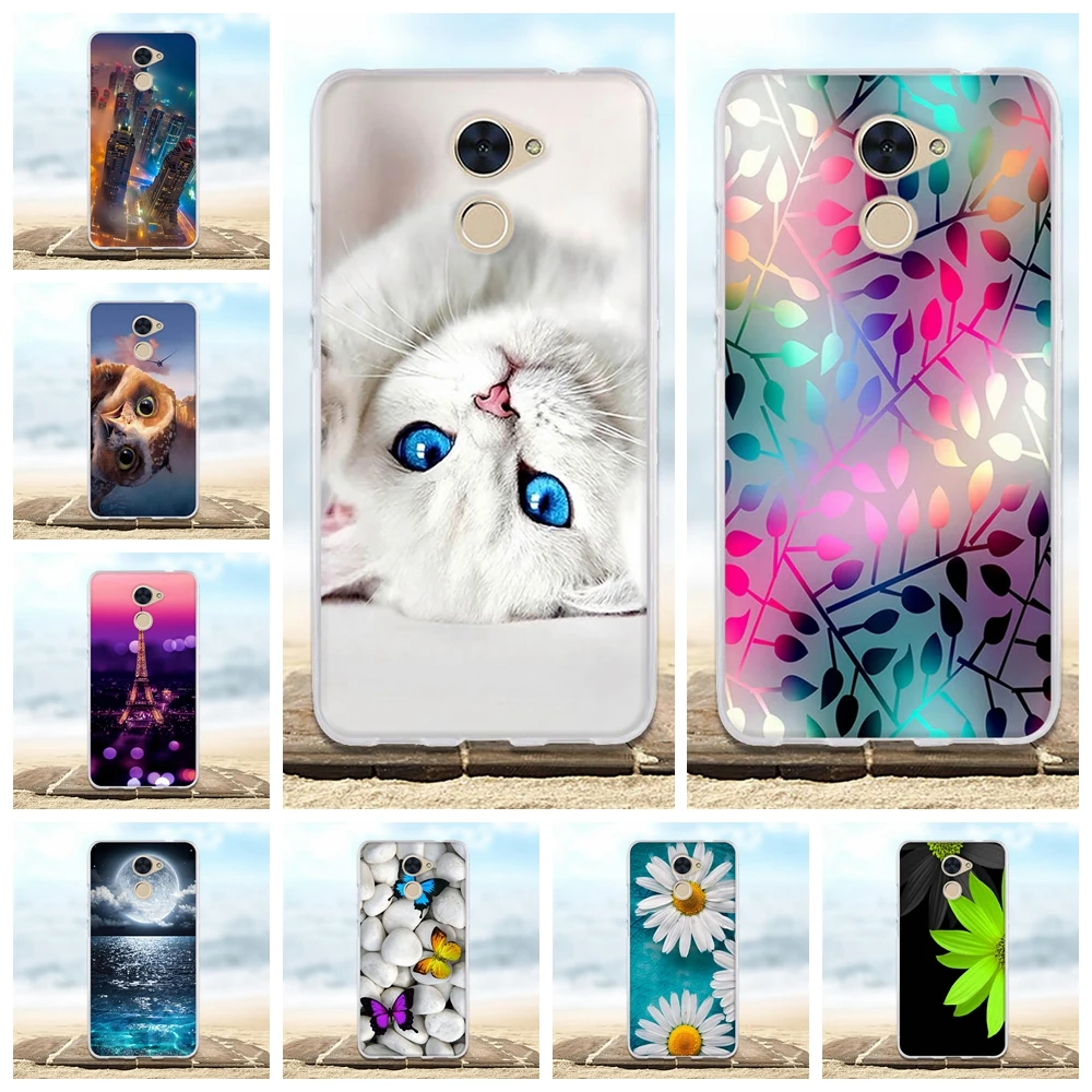 For Huawei Y7 Prime Case 3D Fundas Coque Enjoy 7 Plus Phone Cases Soft Silicone TPU Back Cover | Мобильные телефоны и