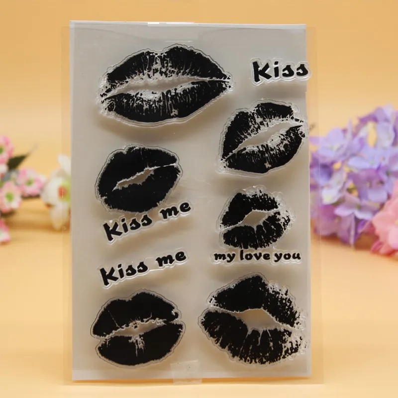 Силиконовые прозрачные штампы YLCS081 в виде губ для скрапбукинга|silicone clear stamps|stamps for