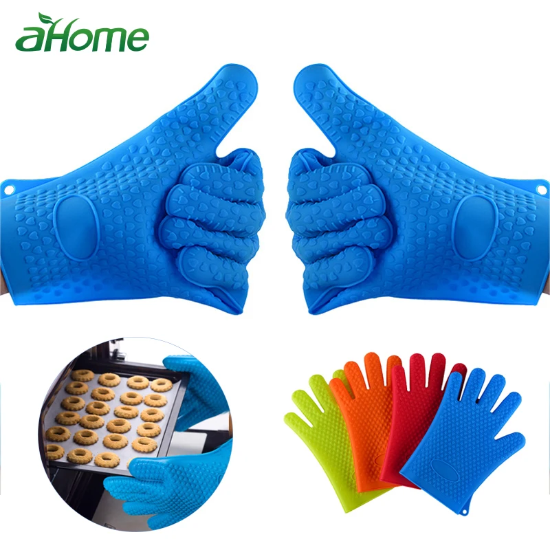 

1 pic Heat Resistant Kitchen Glove Silicone Kitchen barbecue Heat Insulation Gloves Oven mittens Cooking BBQ Glove Oven Mitt