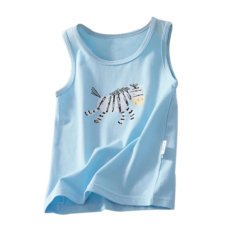 

2-7Year Baby Boys Vests T-shirts Children Summer Candy Vest Top Outfit Kid Boy Cartoon horse Tops Clothes Cotton Tees C
