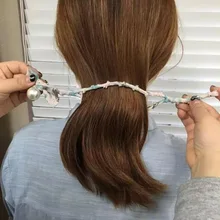 1 шт., модные аксессуары для волос, веревка для волос, жемчужный бант, цветочный инструмент для укладки, артефакт, Цветочная головка, пластина для волос G0503