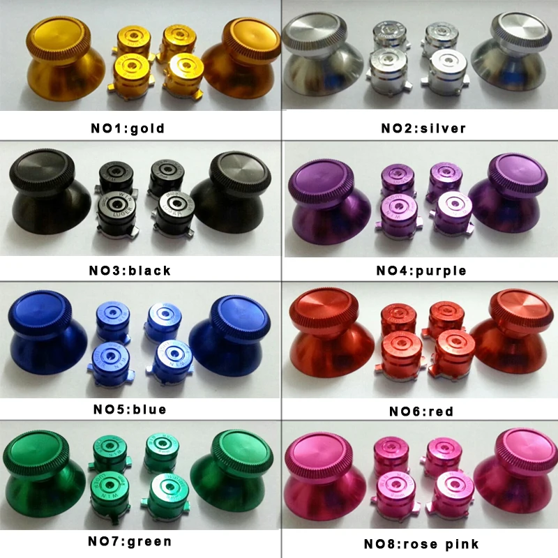 1 set Metal Joystick Thumb Stick Button + bullet Buttons fit for PS4 controller parts key universal replacement |
