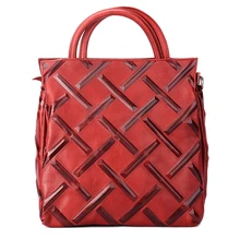 Винтажная женская сумка из натуральной дубленой кожи с объемным узором в клетку на молнии, женская большая сумка на плечо из воловьей кожи, женская сумка-тоут