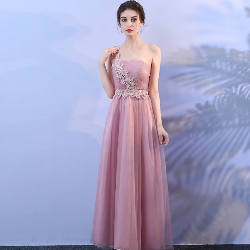 one shoulder champagne bridesmaid dresses