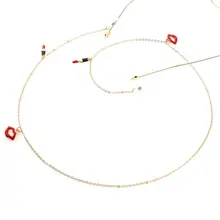 Цепочка для очков индивидуальная веревка мода губы кулон для помады очки для чтения тонкий шнур для шнурка ожерелье женское украшение