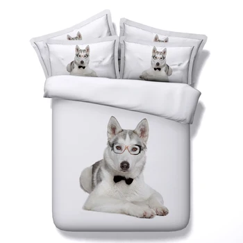 

3D Dog print Bedding set quilt duvet cover bed in a bag sheet spread bedspread linen Super King Queen size full double twin 4PCS