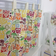 Хлопок милая сова страна Средиземноморский деревенский кухня шторы для гостиной спальни кофейный занавес на заказ