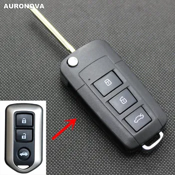 

AURONOVA New Upgrade Flip Folding Key Shell for Toyota Yaris Highlander Camry 3 Buttons Modified Remote Car Key Case