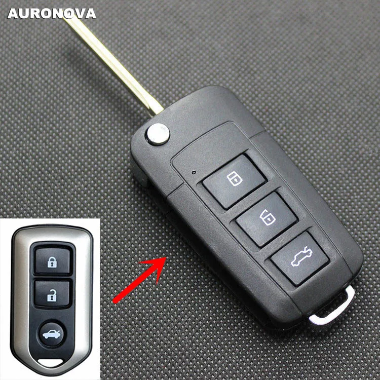 AURONOVA новый улучшенный раскладной ключ для Toyota Yaris Highlander Camry 3 кнопки