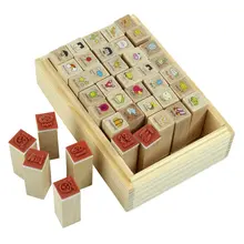 SDFC 40 шт./компл. счастливую жизнь Дневник для девочек стильная футболка с изображением персонажей видеоигр установленный с резиновым штампом деревянный ящик