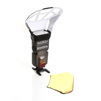 

Universal Flash Bounce Reflective Diffuser Softbox with Silver/Golden/White 3 Color Reflector for Speedlite