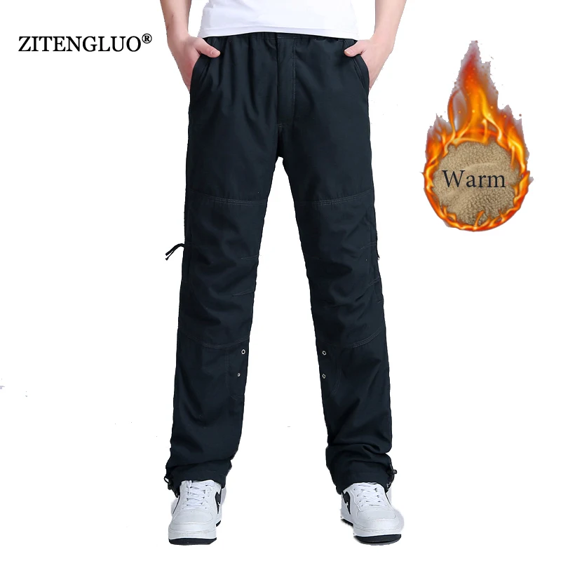 

OONU 2016 NEW Winter Double Layer Men's Cargo Pants Warm Baggy Pants Cotton Trousers For Men Male Military Tactical Green pants