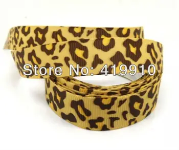 

Coffee 5 Yards Leopard 16mm Wide Wedding Craft Printed Grosgrain Ribbon