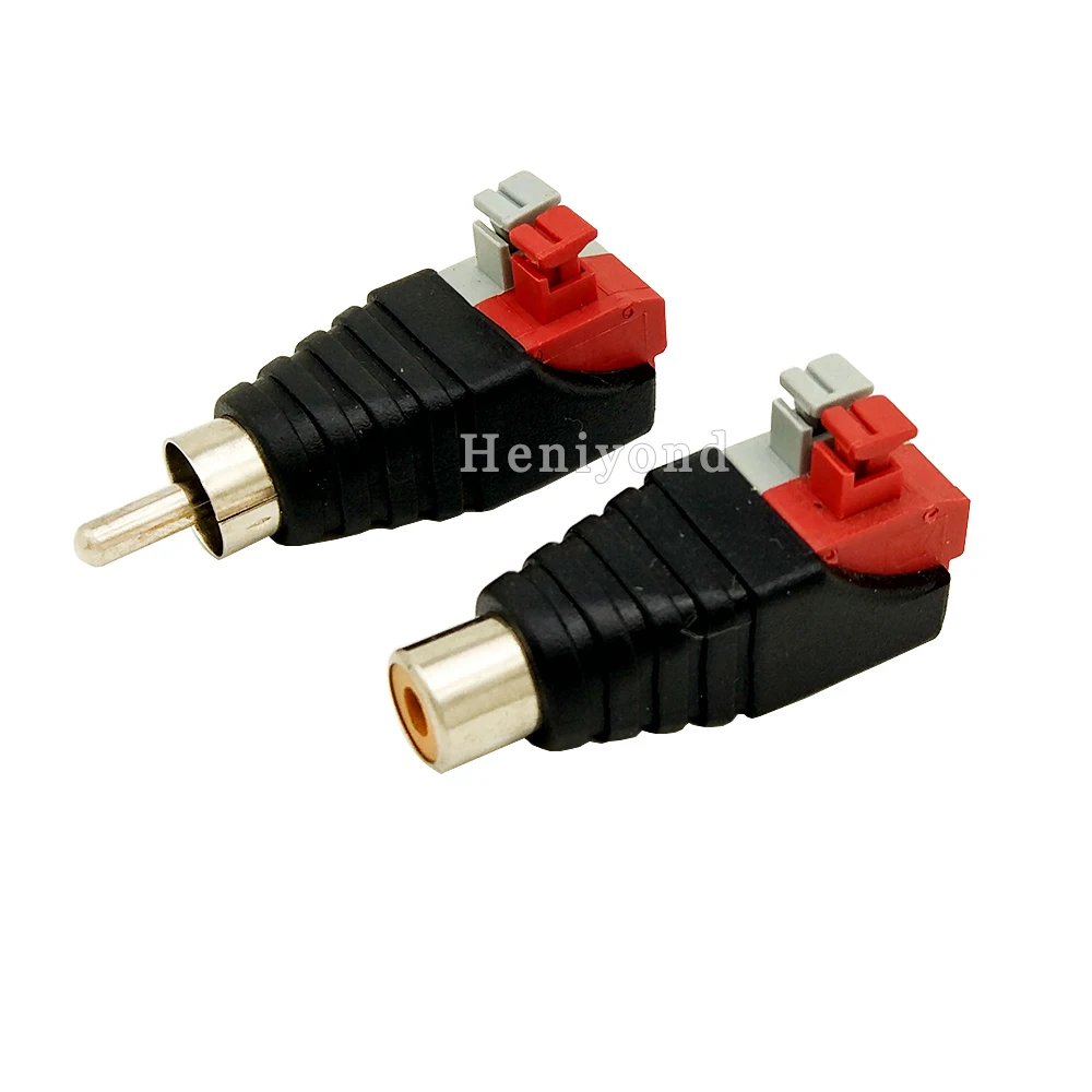 10 пар Phono RCA штекер для AV без винта с нажимным креплением типа разъема видео Balun